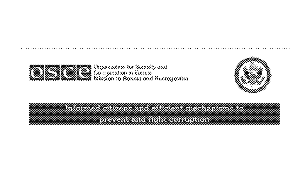 OSCE and U.S. government logos above a banner reading "Informed citizens and effective mechanisms to prevent and fight corruption."