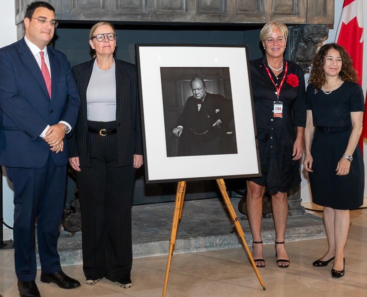 Handover ceremony for 'Roaring Lion' portrait at the Embassy of Canada in Rome