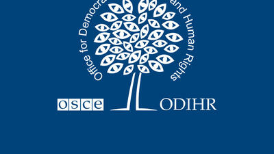 OSCE ODIHR logo with a stylized white tree on a blue background.