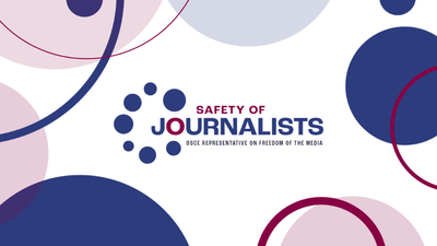 Safety of Journalists logo with overlapping blue and pink circles on a white background.
