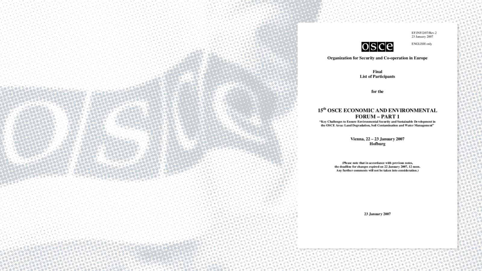 Final list of participants