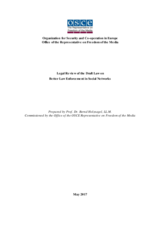 Legal Review of the Draft Law on Better Law Enforcement in Social Networks Legal Review of the Draft Law on Better Law Enforcement in Social Networks