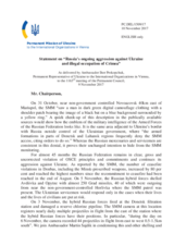 Statement by the Delegation of Ukraine on the Russia’s ongoing aggression against Ukraine and illegal occupation of Crimea