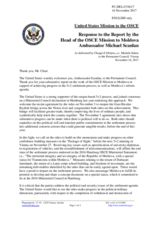 Statement by the Delegation of the United States of America in response to the report by the Head of the OSCE Mission to Moldova, Ambassador Michael Scanlan