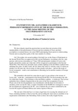 Statement by the Delegation of the Russian Federation on the inadmissibility of the glorification of Nazism in Latvia