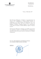 Response by the Delegation of Sweden to the Questionnaire on the Code of Conduct on Politico-Military Aspects of Security