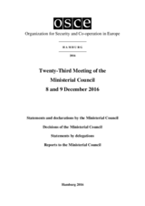 Final Document of the Twenty-Third Meeting of the Ministerial Council, Hamburg, 8-9 December 2016