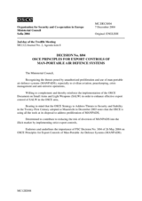 Ministerial Council Decision No. 8/04 on MANPADS