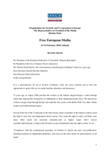 Speech by RFOM at Free European Media Conference