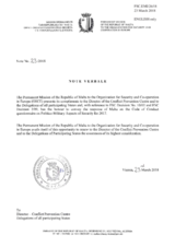 Response by the Delegation of Malta to the Questionnaire on the Code of Conduct on Politico-Military Aspects of Security