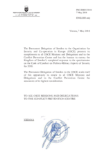 Response by the Delegation of Sweden to the Questionnaire on the Code of Conduct on Politico-Military Aspects of Security