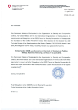 Response by the Delegation of Switzerland to the Questionnaire on the Code of Conduct on Politico-Military Aspects of Security