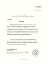 Response by the Delegation of the United States to the Questionnaire on the Code of Conduct on Politico-Military Aspects of Security