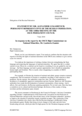 Statement by the Delegation of the Russian Federation in response to the report by the High Commissioner on National Minorities, Ambassador Lamberto Zannier