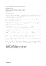 Action Plan on Improving the Situation of Roma and Sinti within the OSCE Area