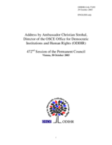 Address by Ambassador Christian Strohal to the 472nd Session of the OSCE Permanent Council
