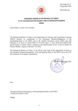 Response by the Delegation of Turkey to the Questionnaire on the Code of Conduct on Politico-Military Aspects of Security