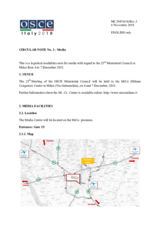 Circular Note for Media, Ministerial Council, Milan, 6 and 7 December 2018.