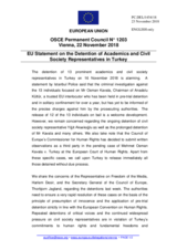 Statement by the Austrian EU Presidency on the detention of civil society representatives in Turkey