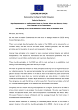 Statement by H.E. Federica Mogherini, High Representative of the European Union for Foreign Affairs and Security Policy and Vice-President of the Commission