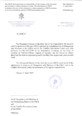 Response by the Delegation of the Holy See to the Questionnaire on the Code of Conduct on Politico-Military Aspects of Security