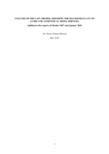 Legal Analysis of Amendments to Law on Audio and Audio-visual media services in North Macedonia Legal Analysis of Amendments to Law on Audio and Audio-visual media services in North Macedonia