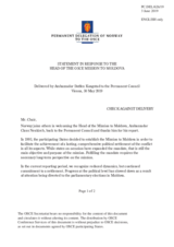 Statement by the Delegation of Norway in response to the report by the Head of the OSCE Mission to Moldova, Ambassador Claus Neukirch