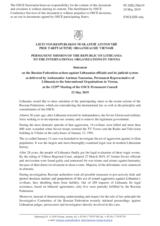 Statement by the Delegation of Lithuania on the Russian Federation’s actions against Lithuanian officials and Lithuania’s judicial system