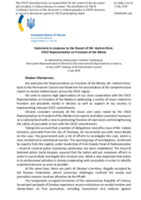 Statement by the Delegation of Ukraine in response to the report by the OSCE Representative on Freedom of the Media, Mr. Harlem Désir