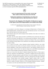 Statement by the Delegation of Lithuania in response to the report by the OSCE Representative on Freedom of the Media, Mr. Harlem Désir