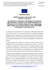 Statement by the Finnish EU Presidency in response to the update by Ambassador Martin Sajdik and to the report by Ambassador Yaşar Halit Çevik