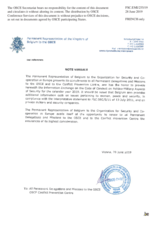 Response by the Delegation of Belgium to the Questionnaire on the Code of Conduct on Politico-Military Aspects of Security