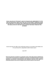 Updated legal review of the draft Law on Audiovisual Media and the Law of Electronic Communications in Albania Updated legal review of the draft Law on Audiovisual Media and the Law of Electronic Communications in Albania