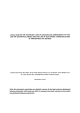 Legal review of the draft Law on Audiovisual Media and the Law on Electronic Communications in Albania Legal review of the draft Law on Audiovisual Media and the Law on Electronic Communications in Albania