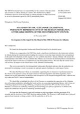 Statement by the Delegation of the Russian Federation in response to the report by the Head of the OSCE Presence in Albania, Ambassador Bernd Borchardt