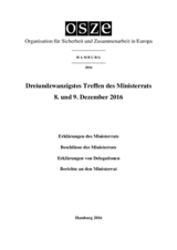 Final Document of the Twenty-Third Meeting of the Ministerial Council, Hamburg, 8-9 December 2016