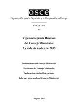 Final Document of the Twenty-Second Meeting of the Ministerial Council, Belgrade, 3-4 December 2015 (es)