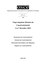 Final Document of the Twenty-Fifth Meeting of the Ministerial Council, Milan, 6-7 December 2018