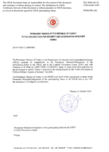 Response by the Delegation of Turkey to the Questionnaire on the Code of Conduct on Politico-Military Aspects of Security