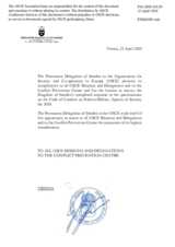 Response by the Delegation of Sweden to the Questionnaire on the Code of Conduct on Politico-Military Aspects of Security