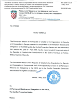 Response by the Delegation of Croatia to the Questionnaire on the Code of Conduct on Politico-Military Aspects of Security