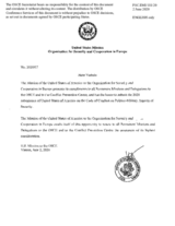 Response by the Delegation of the United States to the Questionnaire on the Code of Conduct on Politico-Military Aspects of Security