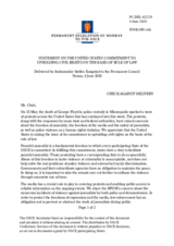 Statement by the Delegation of Norway on the commitment of the United States of America to upholding civil rights on the basis of the rule of law