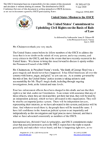 Statement by the Delegation of the United States of America on the commitment of the United States of America to upholding civil rights on the basis of the rule of law