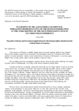 Statement by the Delegation of the Russian Federation on police violence and its serious implications for the human rights situation in the United States of America