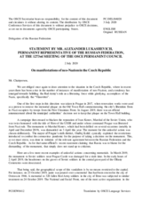 Statement by the Delegation of the Russian Federation on Neo-Nazism in the Czech Republic