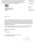 Response by the Delegation of the United Kingdom to the Questionnaire on the Code of Conduct on Politico-Military Aspects of Security