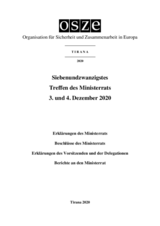 Final Document of the Twenty-Seventh Meeting of the Ministerial Council, Tirana, 3-4 December 2020