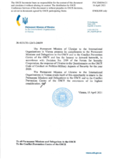 Response by the Delegation of Ukraine to the Questionnaire on the Code of Conduct on Politico-Military Aspects of Security