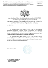 Response by the Delegation of Latvia to the Questionnaire on the Code of Conduct on Politico-Military Aspects of Security